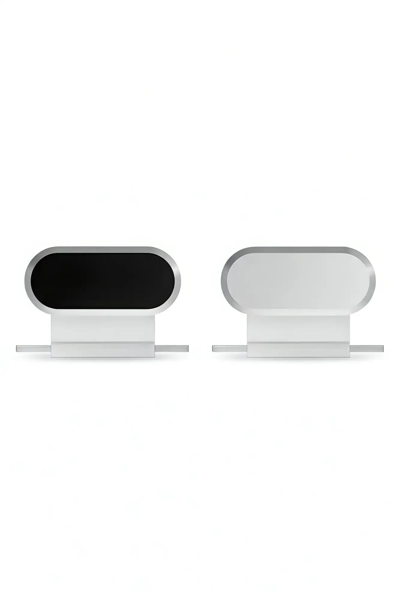 Conectores magnéticos de carga para teléfono en plata y negro, elegantes con un diseño minimalista.