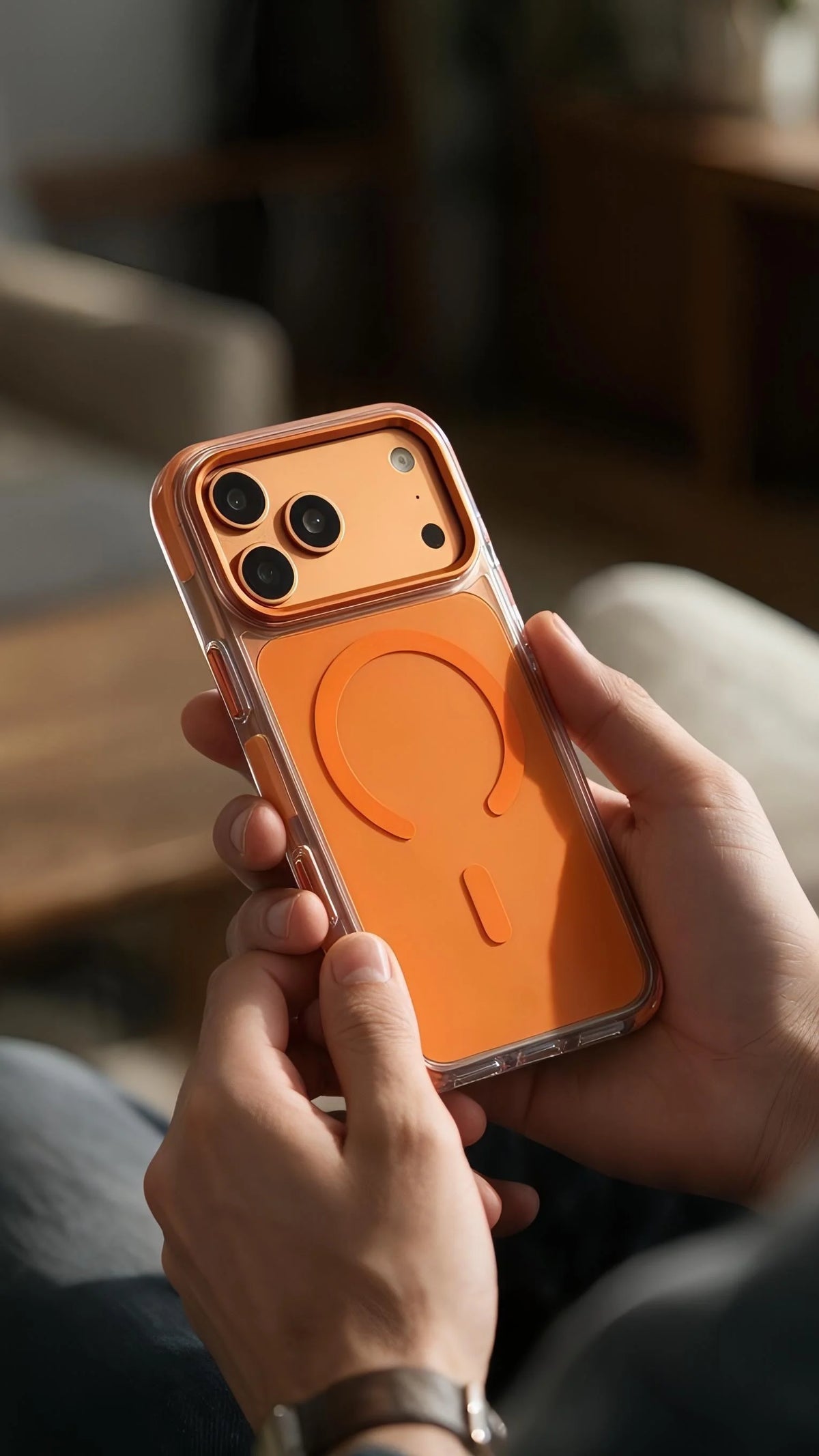 Orange Super Clear MagSafe funda con protección avanzada contra impactos - Funda para iPhone
