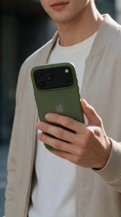 Green TW CASE PARA IPHONE | FUNDA TEJIDA PREMIUM CON MAGSAFE
