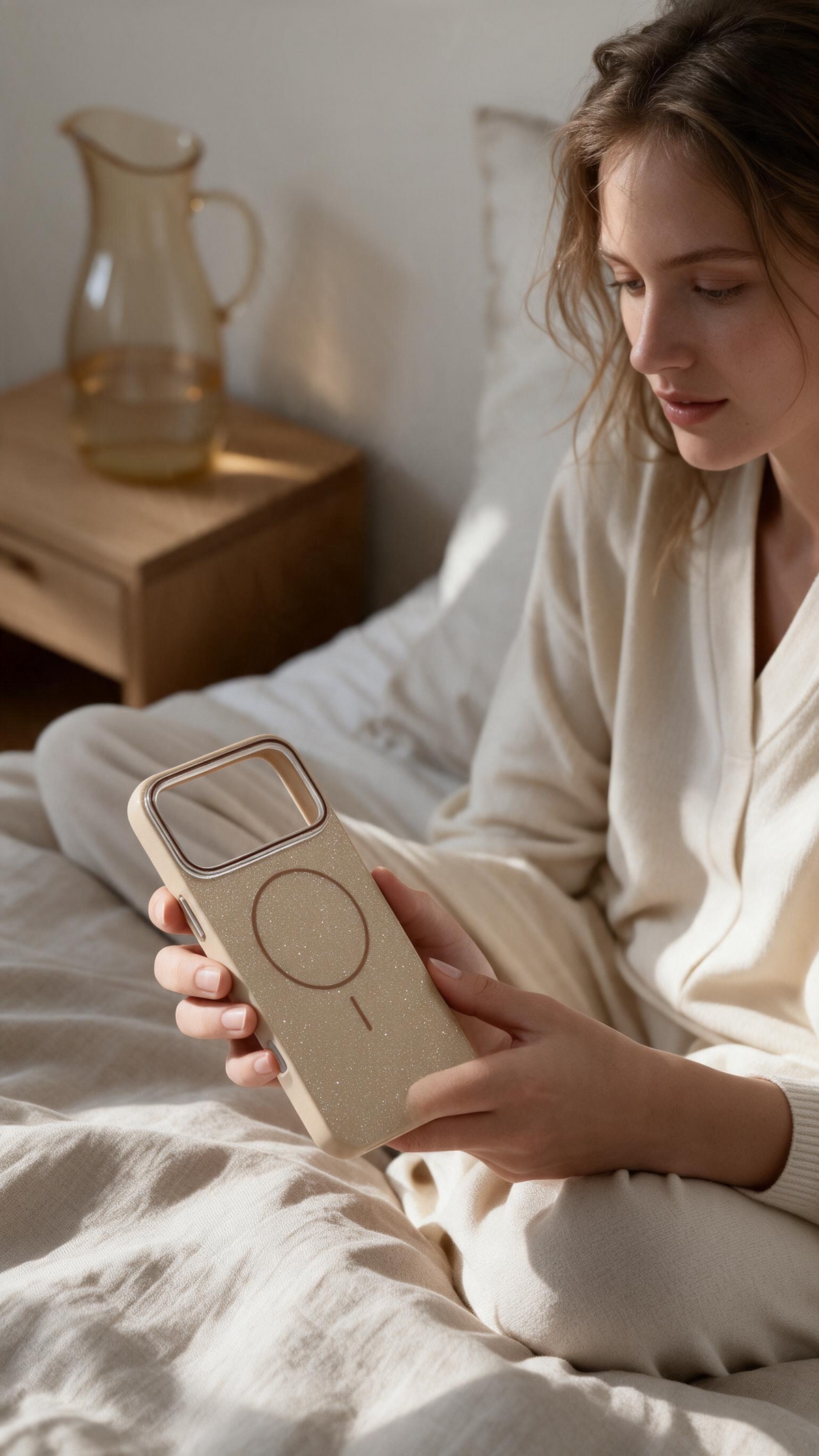 Gold GLITTER CASE FUNDA MAGSAFE PARA IPHONE CON DISEÑO BRILLANTE Y ELEGANTE