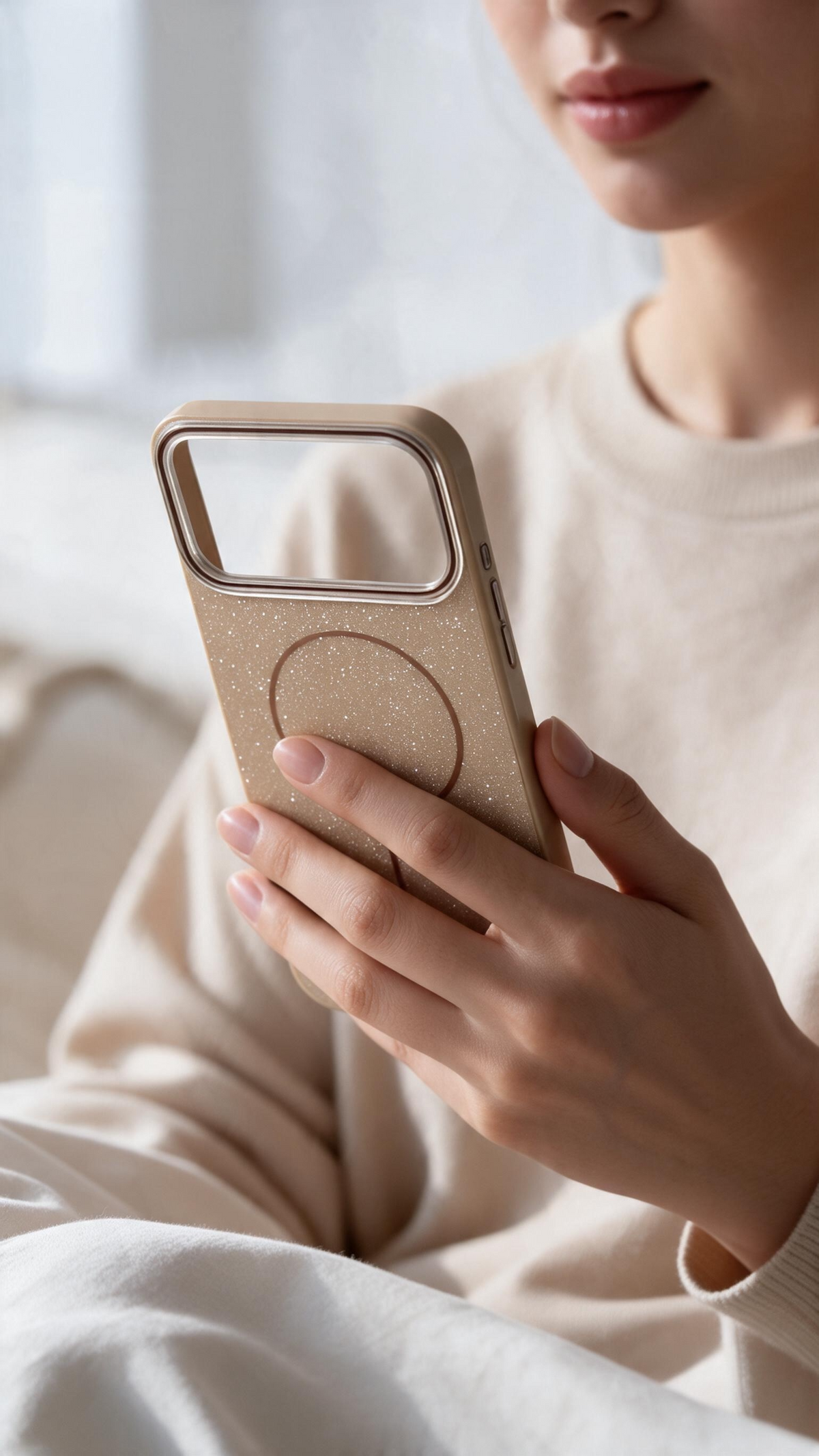 Gold GLITTER CASE FUNDA MAGSAFE PARA IPHONE CON DISEÑO BRILLANTE Y ELEGANTE