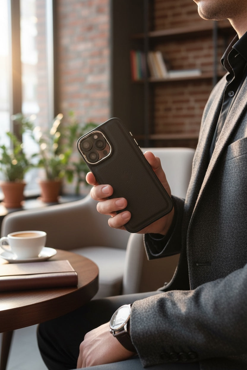 Black Leather X - Funda para iPhone