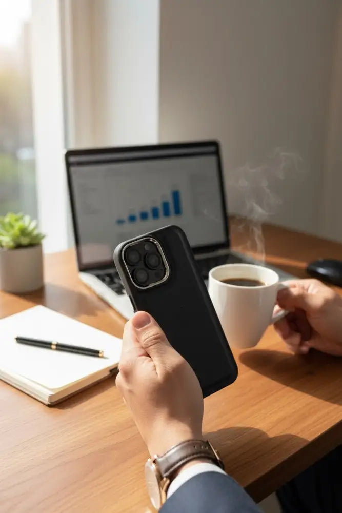 Black Leather X - Funda para iPhone