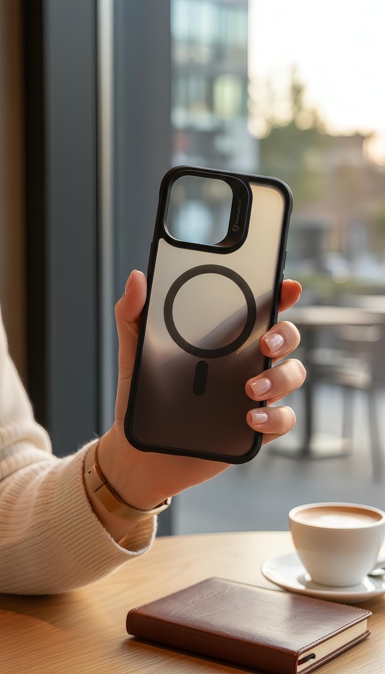 Black ShockProof funda negra con protección total y compatibilidad MagSafe