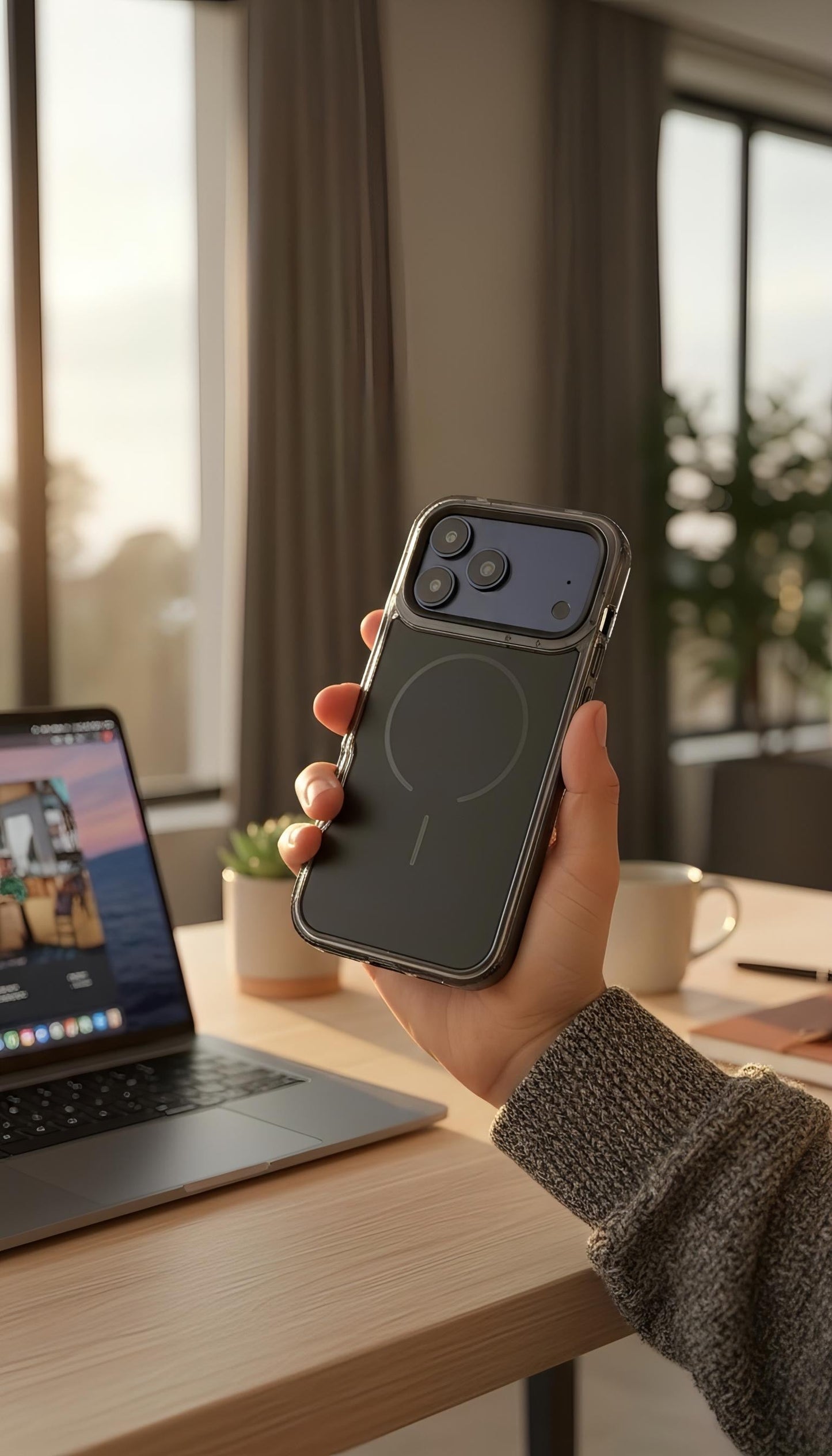 Black SUPER COLOR Funda para móvil con esquinas reforzadas y bordes elevados - Funda para iPhone