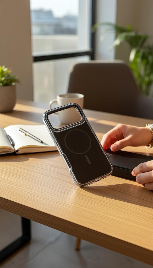 Black SUPER COLOR Funda para móvil con esquinas reforzadas y bordes elevados - Funda para iPhone