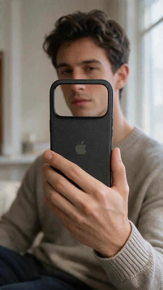Black TW Case para iPhone | Funda Tejida Premium con MagSafe