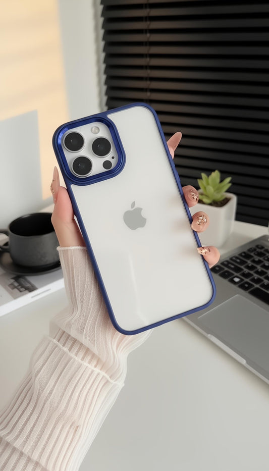 Blue Acrimetal Case | funda con parte trasera transparente y borde de color - Funda para iPhone