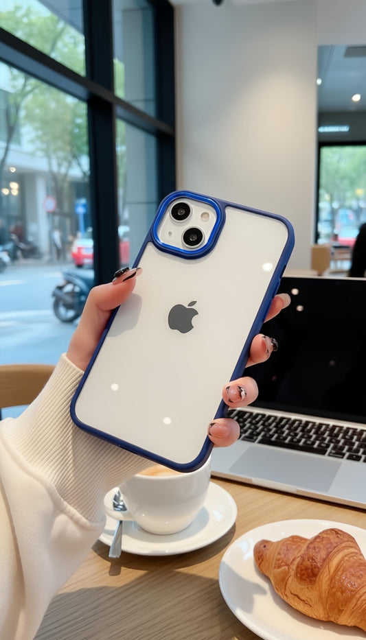 Blue Acrimetal Case | funda con parte trasera transparente y borde de color - Funda para iPhone