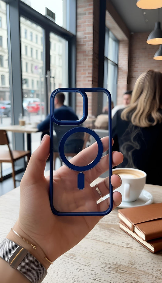 Blue Acrimetal MagSafe con acrílico y metal para máxima protección - Funda para iPhone