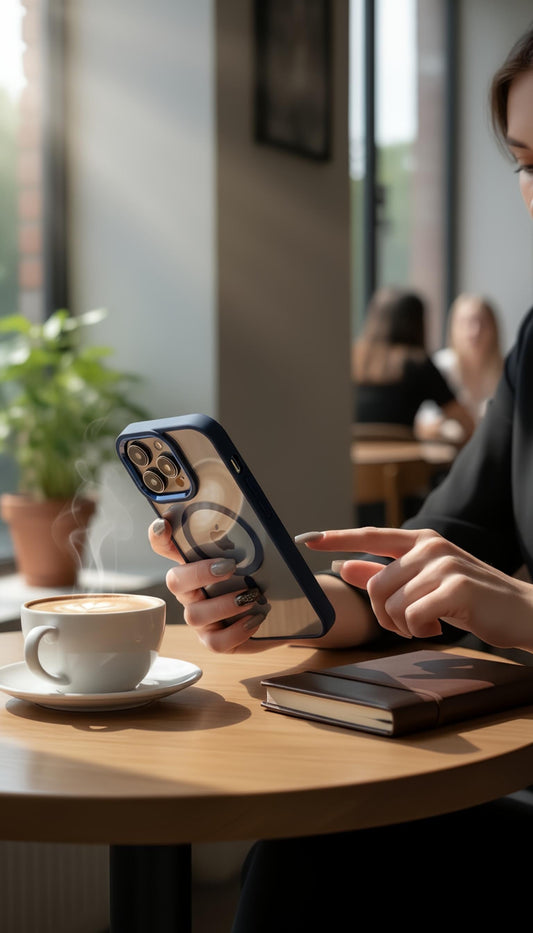 Blue Acrimetal MagSafe con acrílico y metal para máxima protección - Funda para iPhone