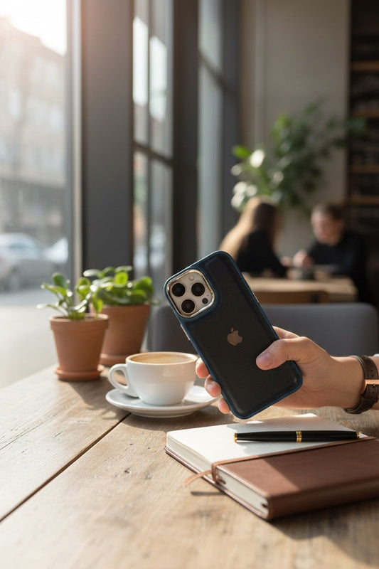 Blue Leather X - Funda para iPhone