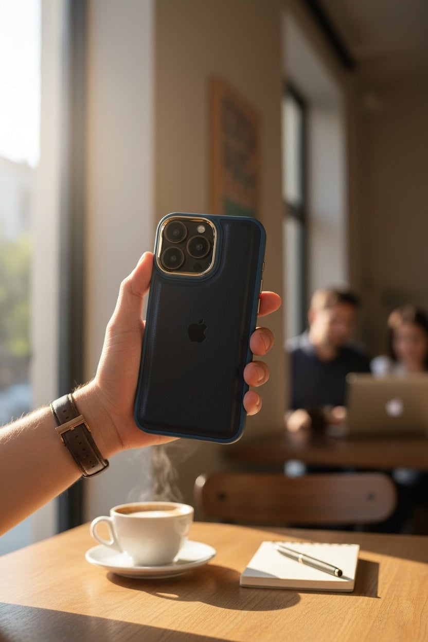 Blue Leather X - Funda para iPhone