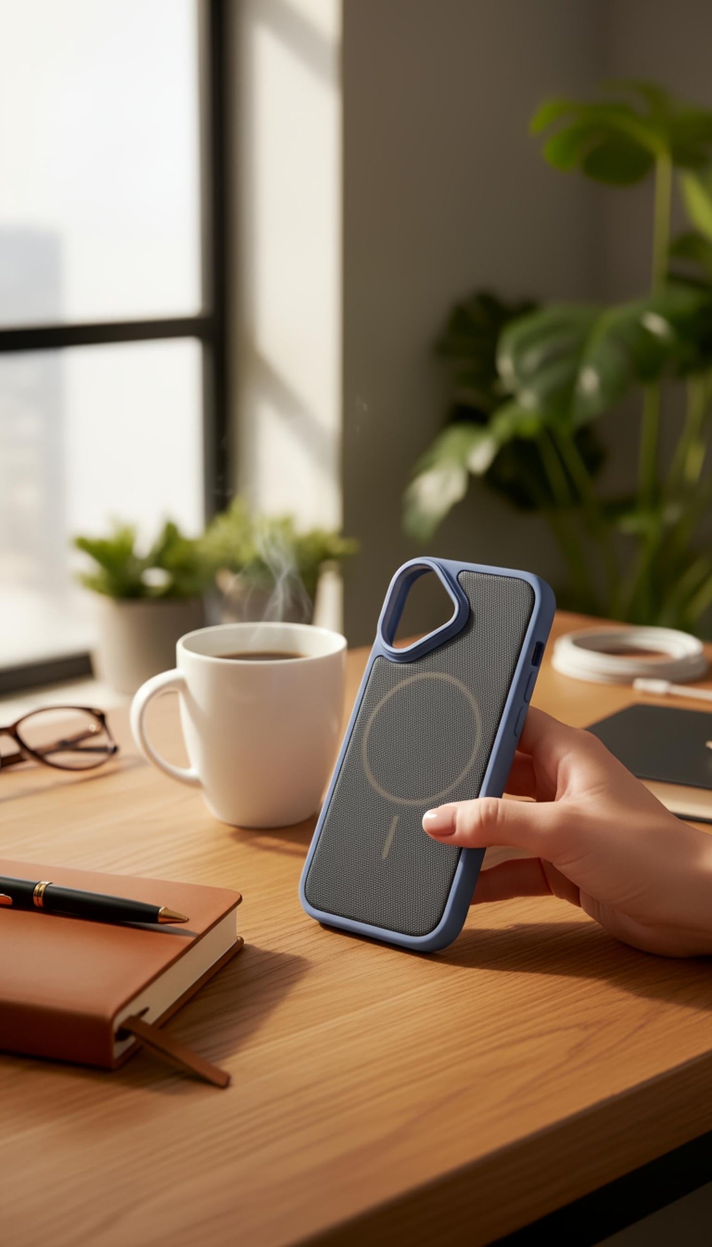 Blue Mesh Woven Case MagSafe| Funda Magsafe Premium Tejida para iPhone - iPhone 17 - Funda para iPhone