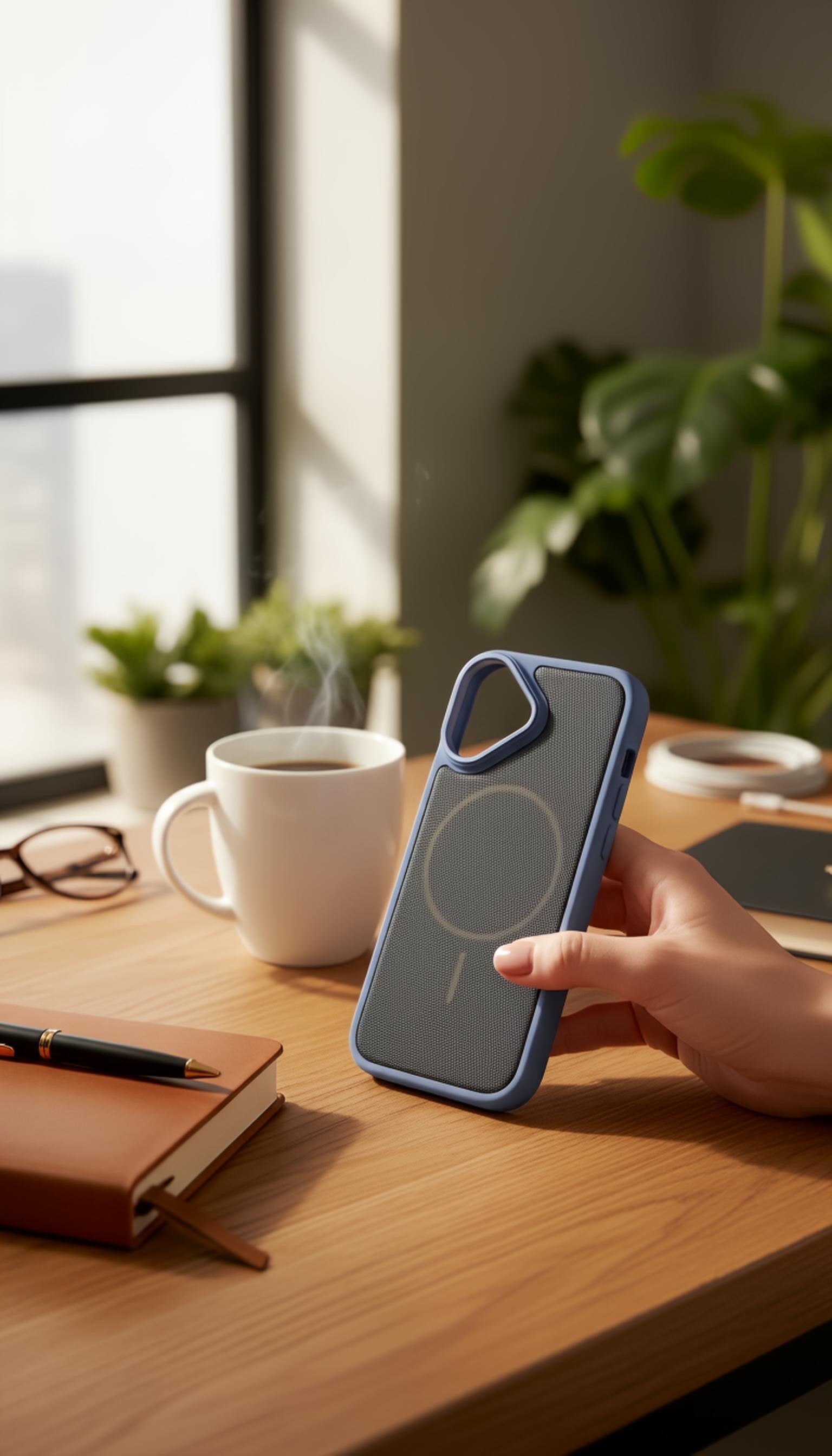 Blue Mesh Woven Case MagSafe| Funda Magsafe Premium Tejida para iPhone - iPhone 17 - Funda para iPhone