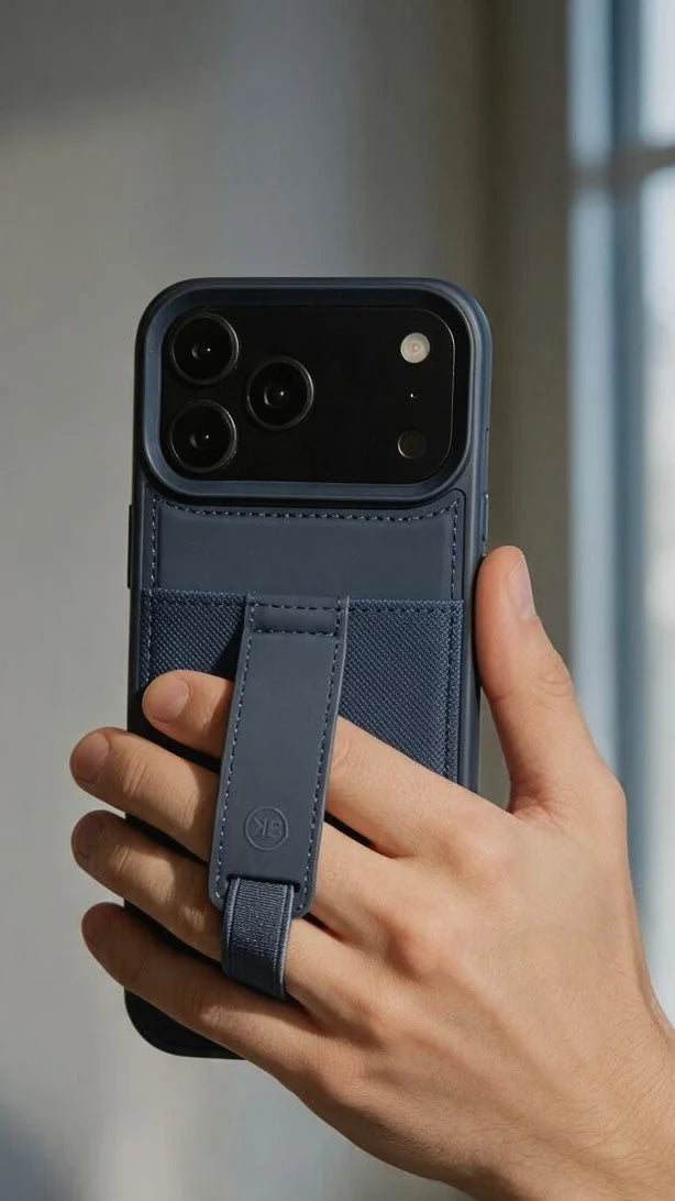 Blue TRAVELLER CASE – FUNDA PARA IPHONE CON PORTATARJETAS Y AGARRADERA