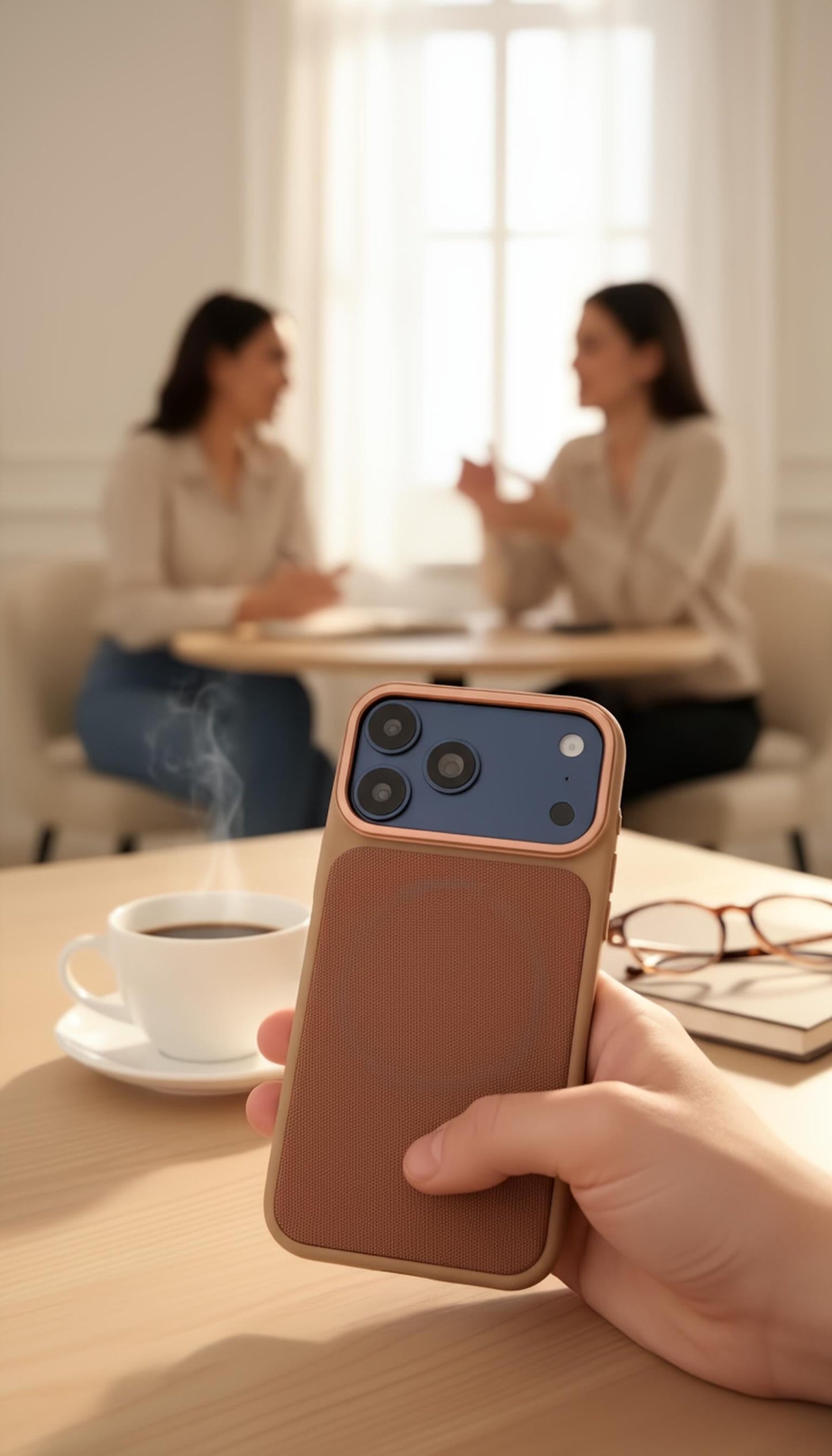 Brown Mesh Woven Case MagSafe| Funda Magsafe Premium Tejida para iPhone - Funda para iPhone