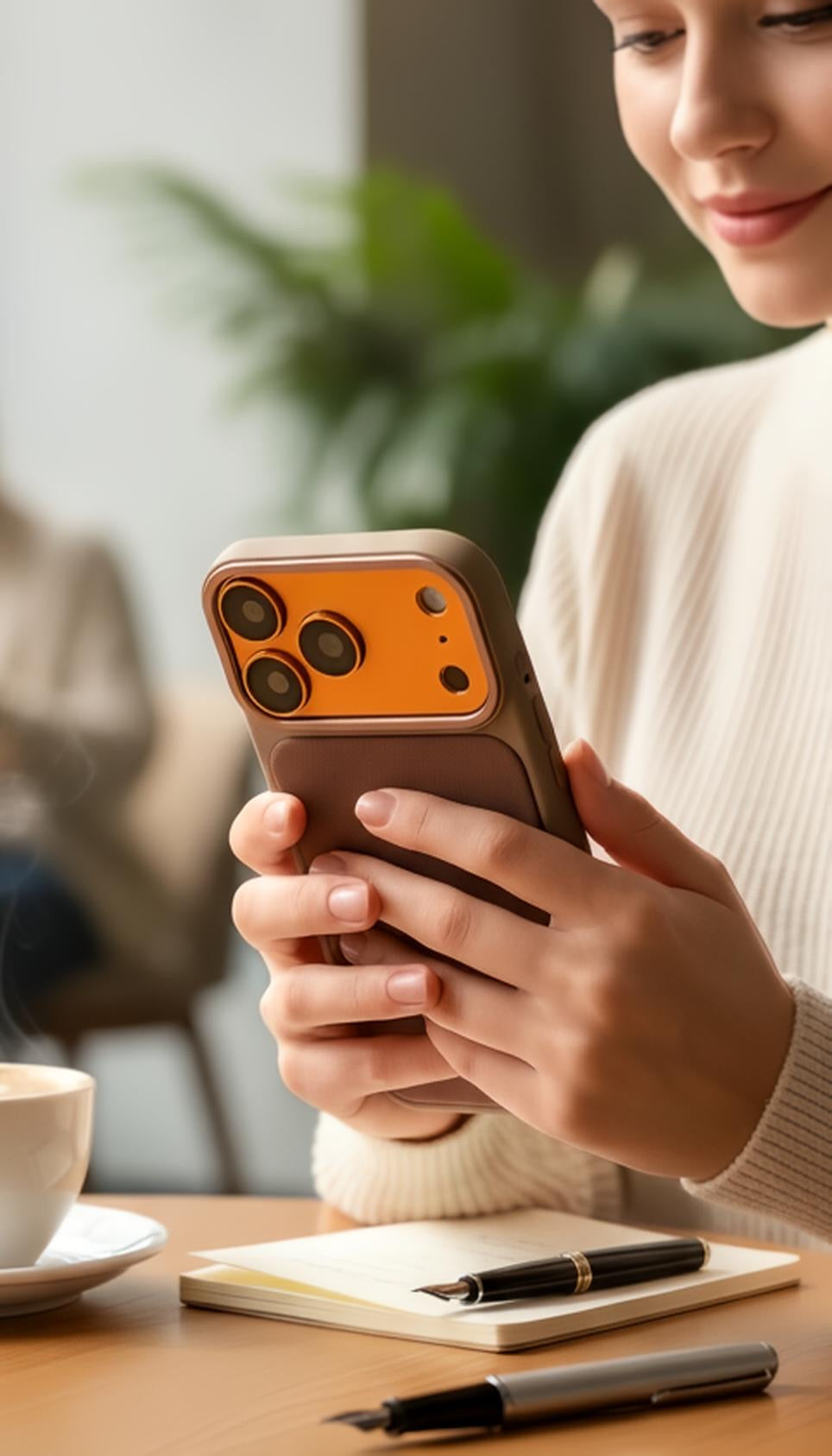 Brown Mesh Woven Case MagSafe| Funda Magsafe Premium Tejida para iPhone - Funda para iPhone