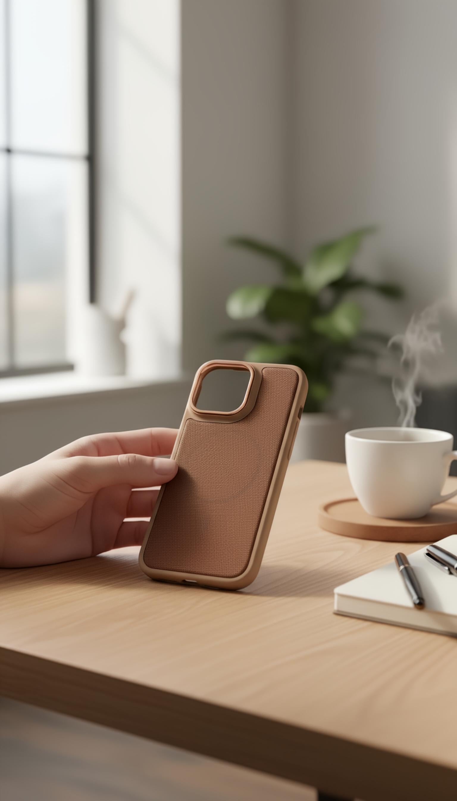 Brown Mesh Woven Case MagSafe| Funda Magsafe Premium Tejida para iPhone - Funda para iPhone