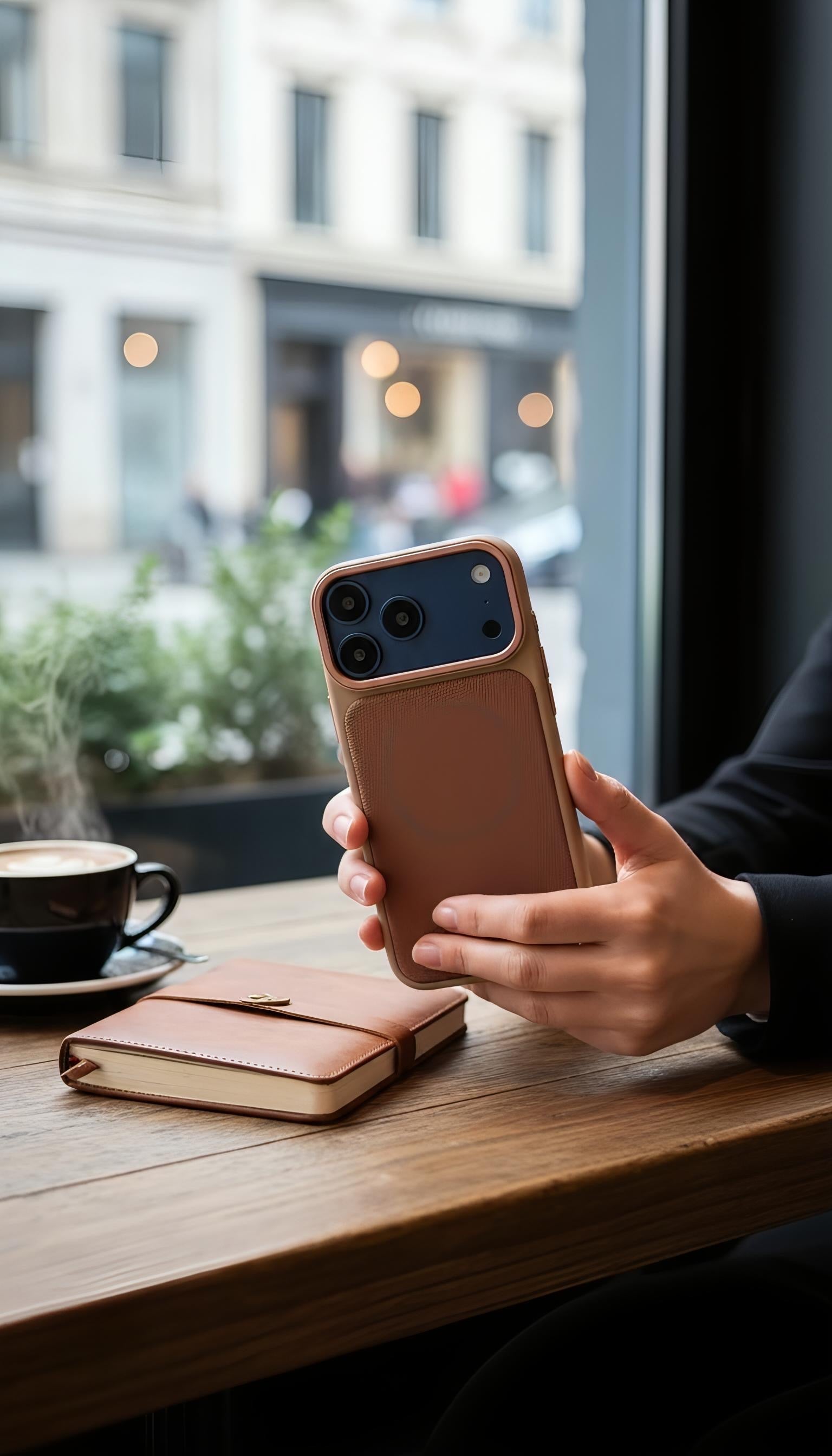 Brown Mesh Woven Case MagSafe| Funda Magsafe Premium Tejida para iPhone - Funda para iPhone