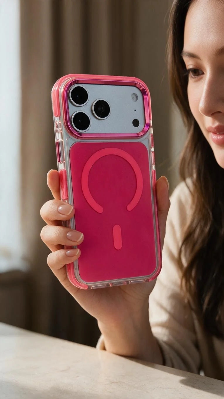 Fucsia Super Clear MagSafe funda con protección avanzada contra impactos - Funda para iPhone