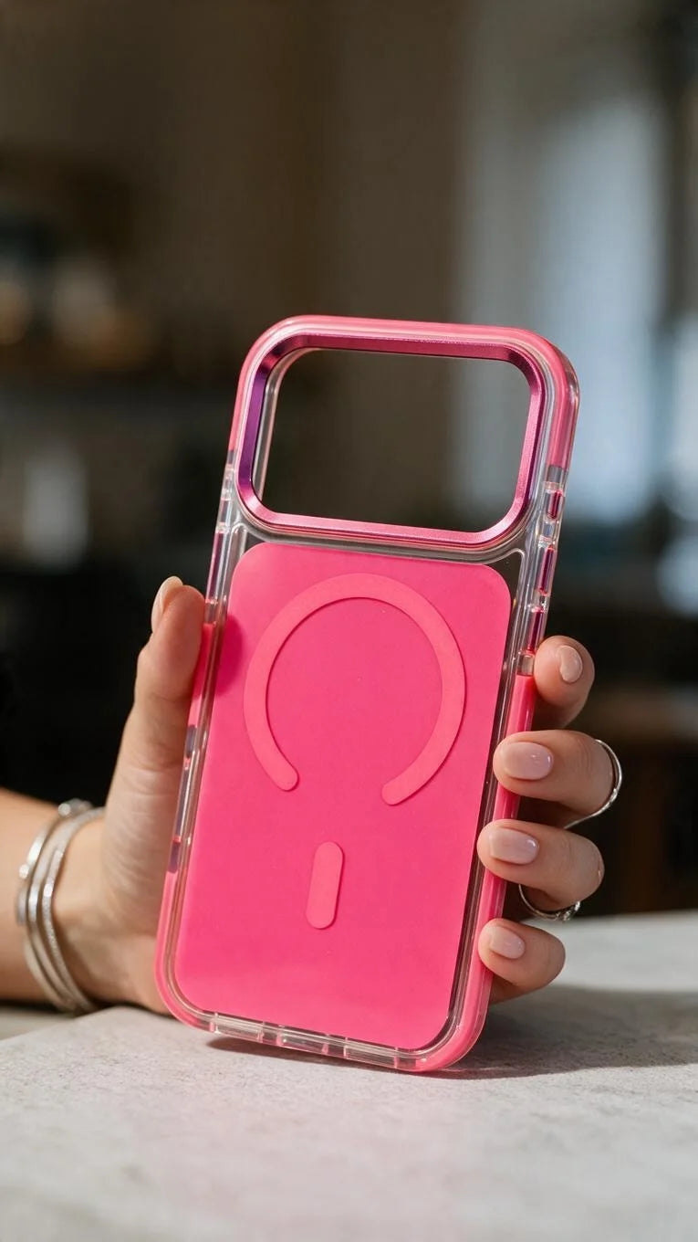 Fucsia Super Clear MagSafe funda con protección avanzada contra impactos - Funda para iPhone