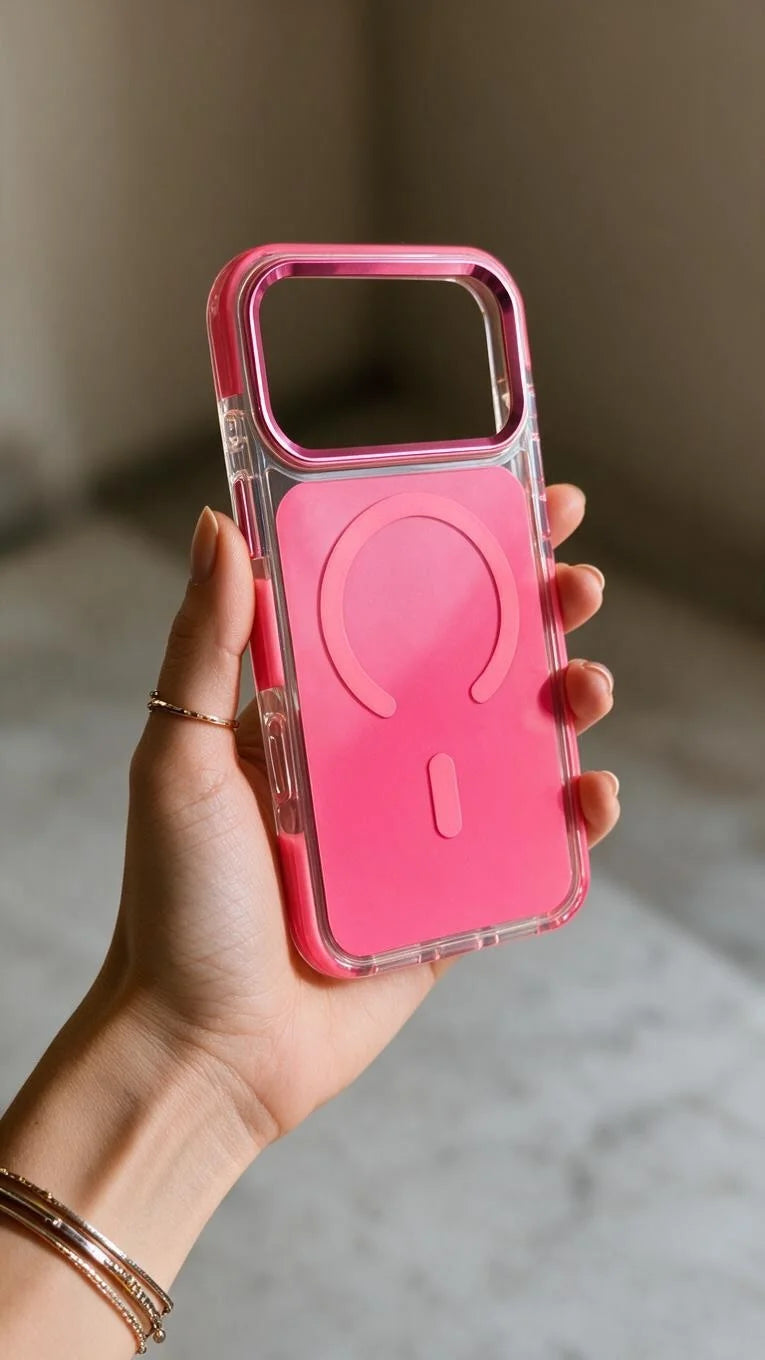 Fucsia Super Clear MagSafe funda con protección avanzada contra impactos - Funda para iPhone