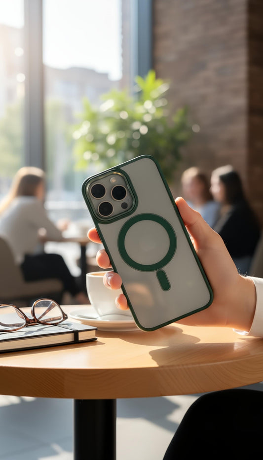 Green Acrimetal MagSafe con acrílico y metal para máxima protección - Funda para iPhone