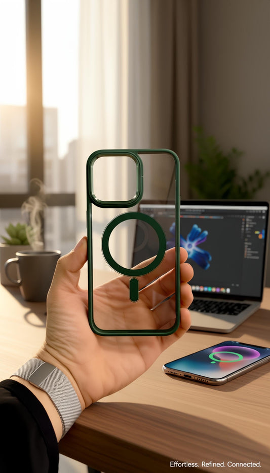 Green Acrimetal MagSafe con acrílico y metal para máxima protección - Funda para iPhone