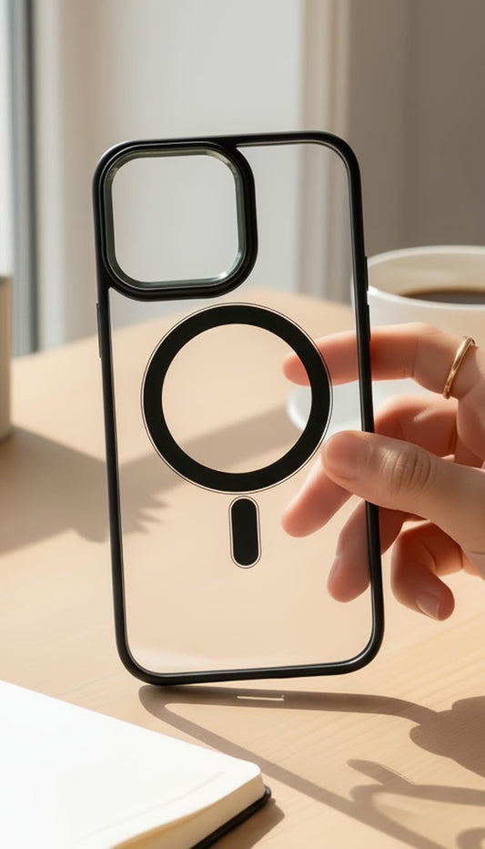 Green Super Black MagSafe con marco metálico y protección acrílica - Funda para iPhone