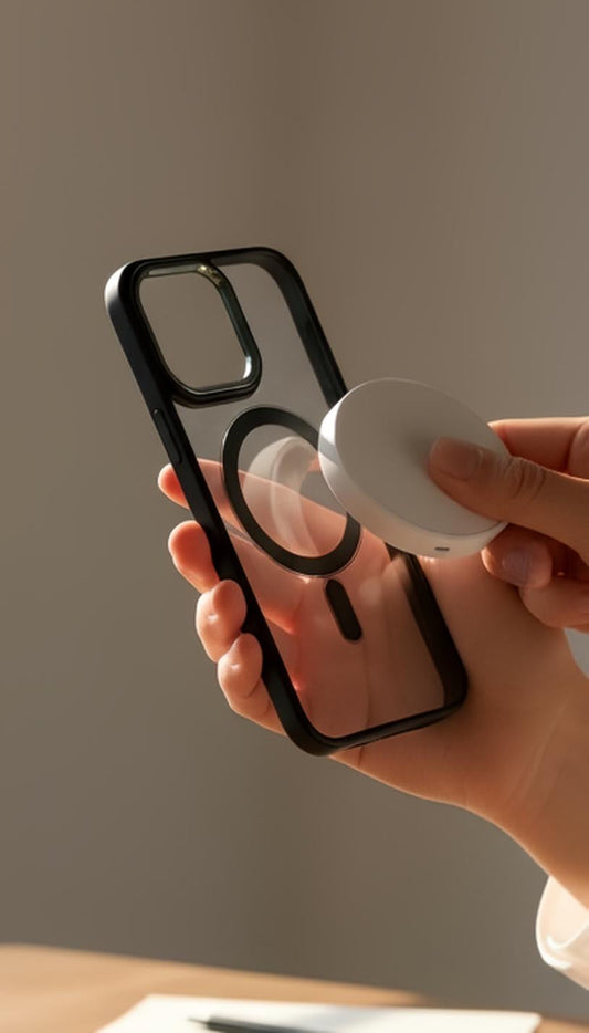 Green Super Black MagSafe con marco metálico y protección acrílica - Funda para iPhone