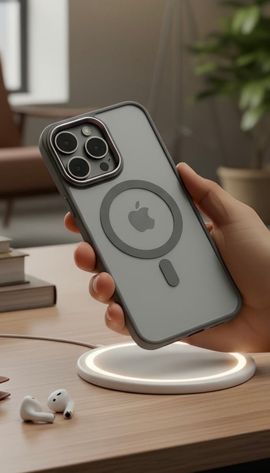 Grey Acrimetal MagSafe con acrílico y metal para máxima protección - Funda para iPhone