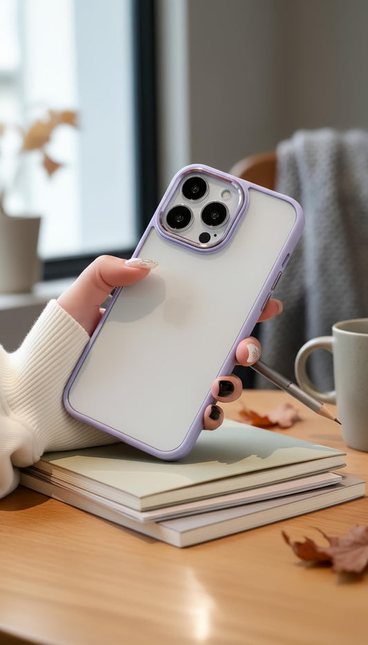 Lila Acrimetal Case | funda con parte trasera transparente y borde de color - Funda para iPhone