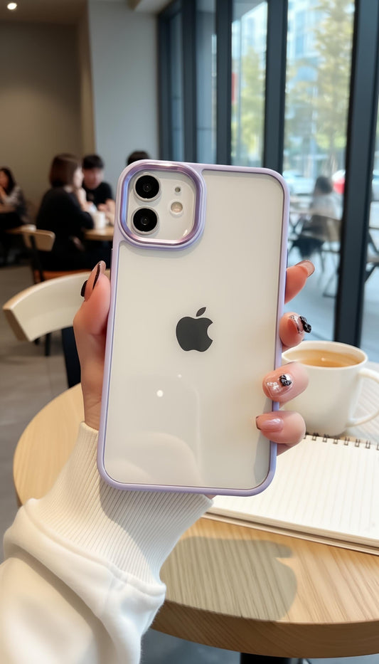 Lila Acrimetal Case | funda con parte trasera transparente y borde de color - Funda para iPhone