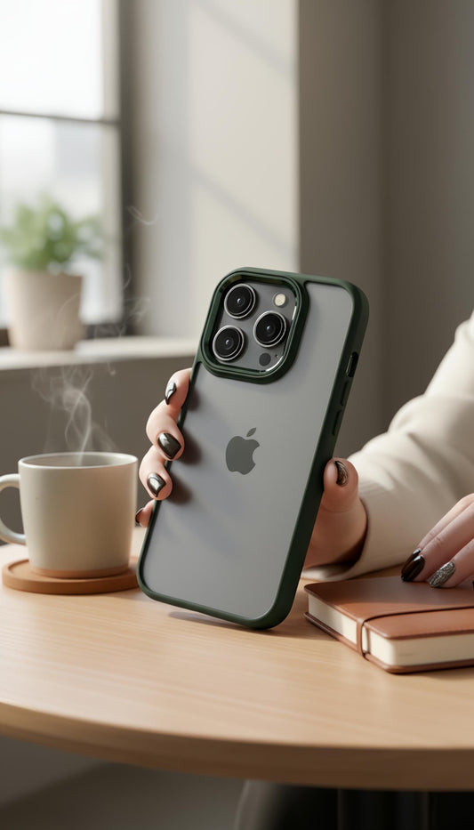 Military Green Acrimetal Case | funda con parte trasera transparente y borde de color - Funda para iPhone