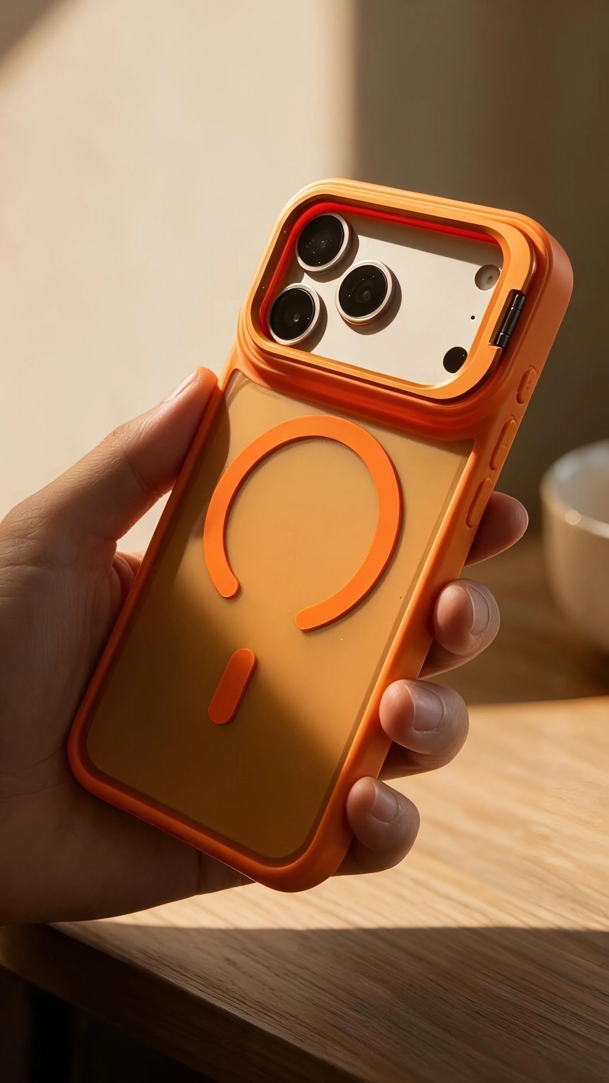 Orange Matte Super Armour funda magsafe protección total para iPhone - Funda para iPhone
