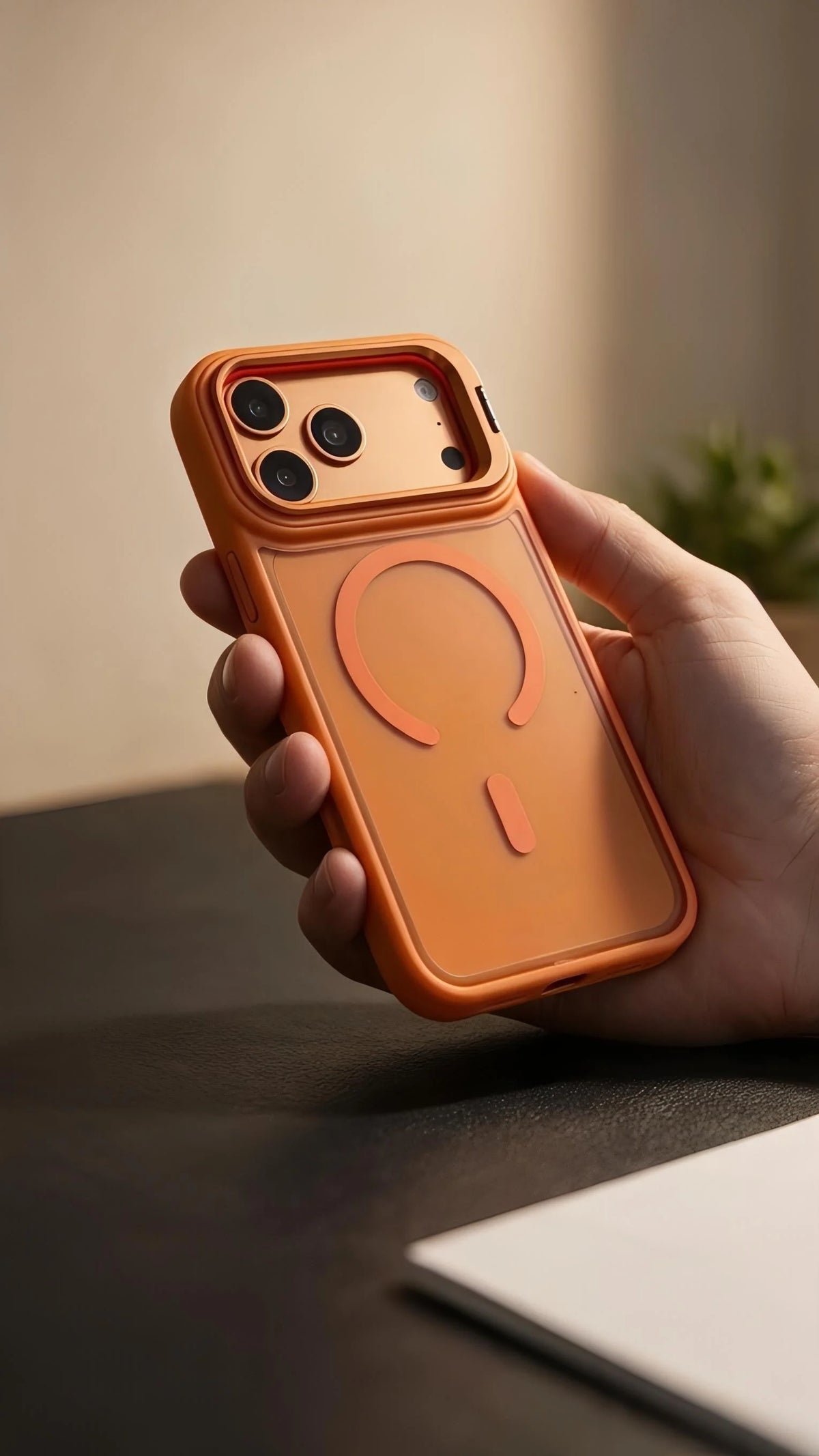 Orange Matte Super Armour funda magsafe protección total para iPhone - Funda para iPhone