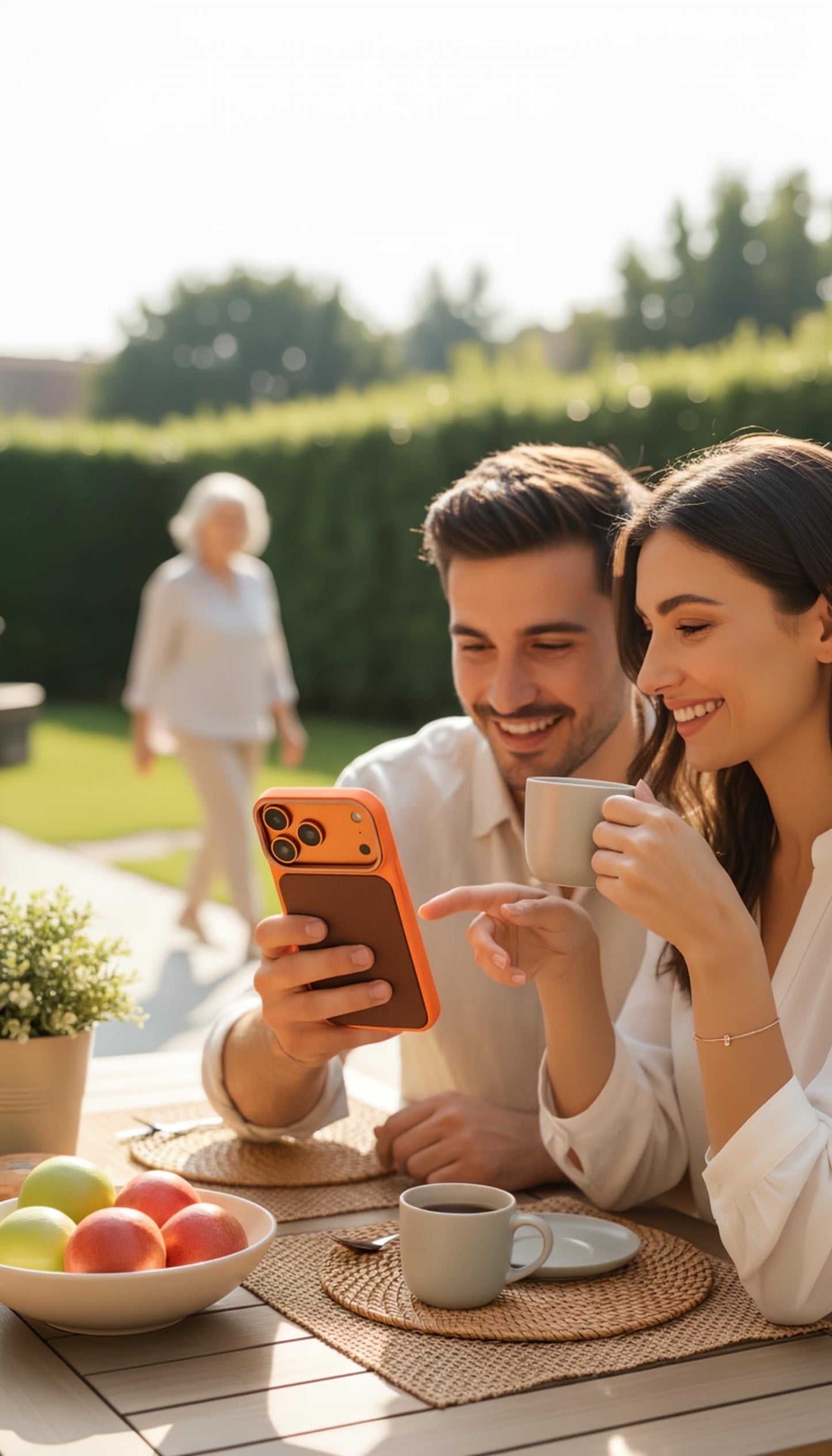 Orange Mesh Woven Case MagSafe| Funda Magsafe Premium Tejida para iPhone