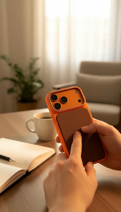 Orange Mesh Woven Case MagSafe| Funda Magsafe Premium Tejida para iPhone