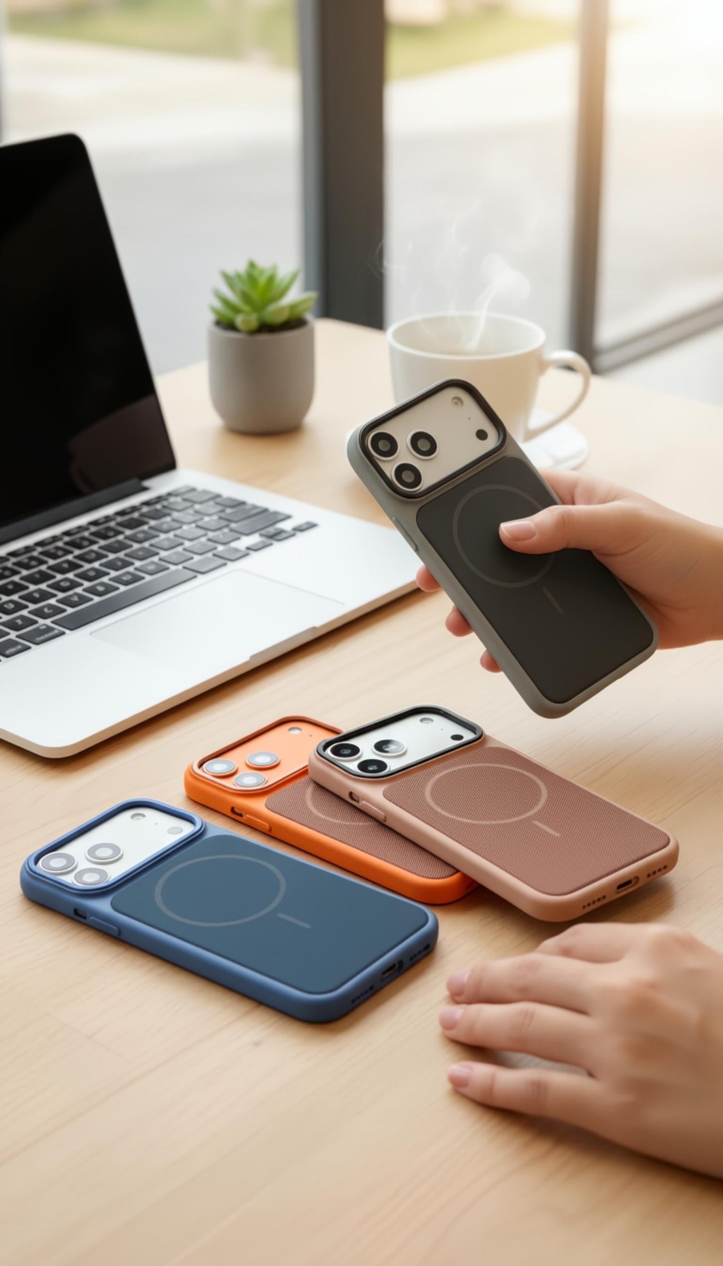 Orange Mesh Woven Case MagSafe| Funda Magsafe Premium Tejida para iPhone