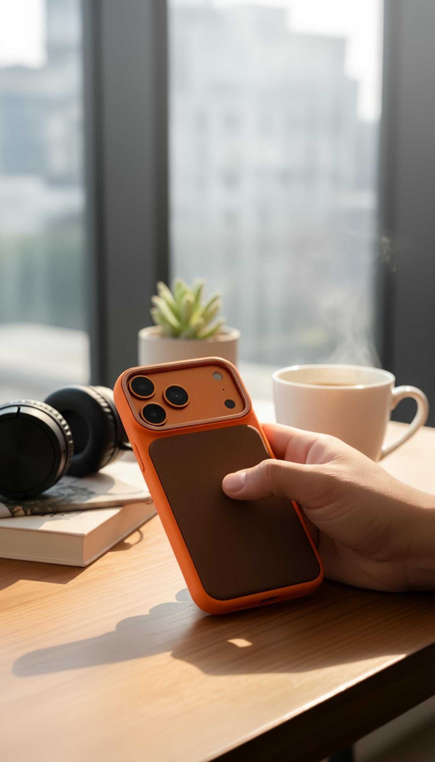 Orange Mesh Woven Case MagSafe| Funda Magsafe Premium Tejida para iPhone