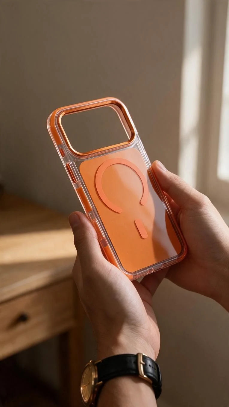 Orange Super Clear MagSafe funda con protección avanzada contra impactos - Funda para iPhone