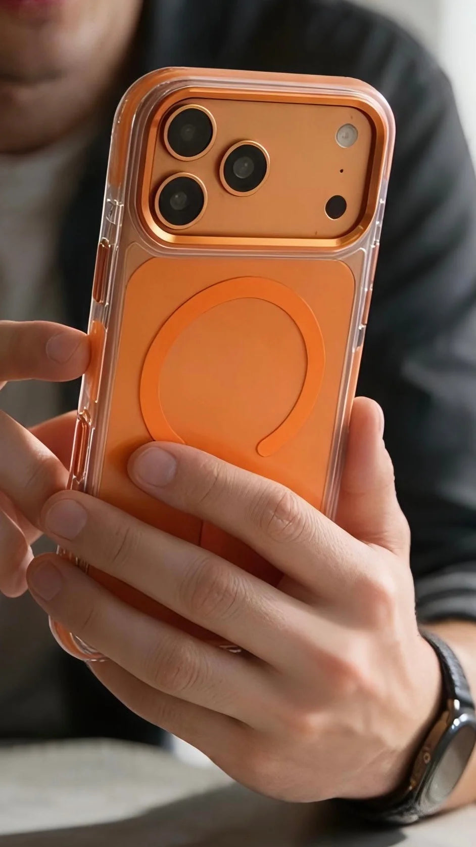 Orange Super Clear MagSafe funda con protección avanzada contra impactos - Funda para iPhone