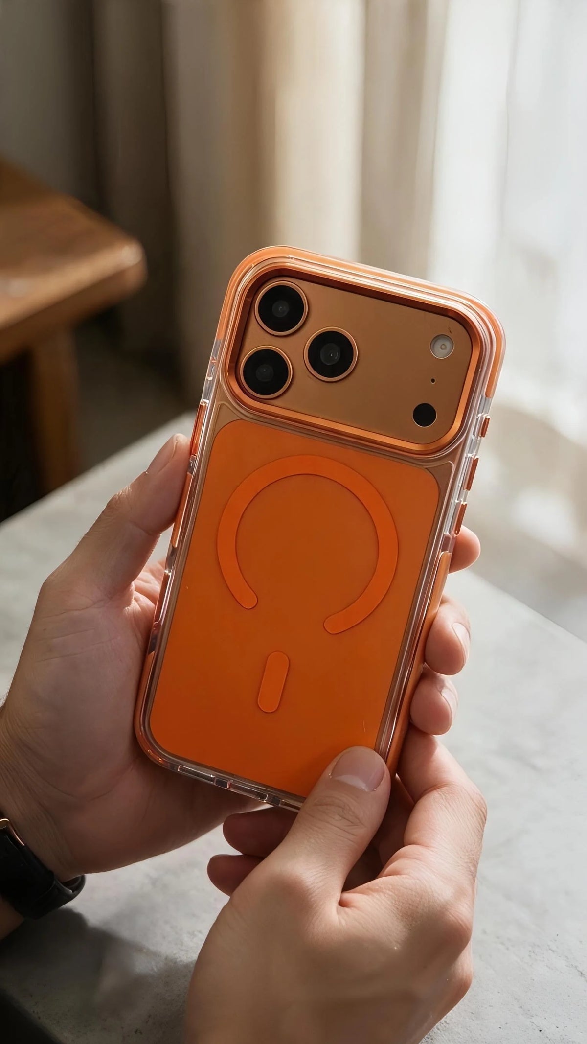 Orange Super Clear MagSafe funda con protección avanzada contra impactos - Funda para iPhone