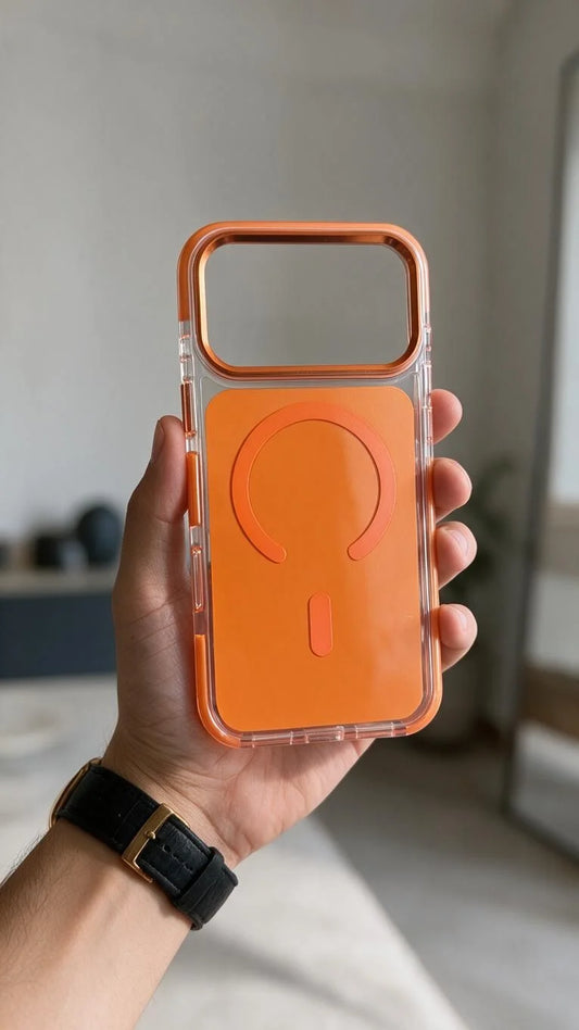 Orange Super Clear MagSafe funda con protección avanzada contra impactos - Funda para iPhone