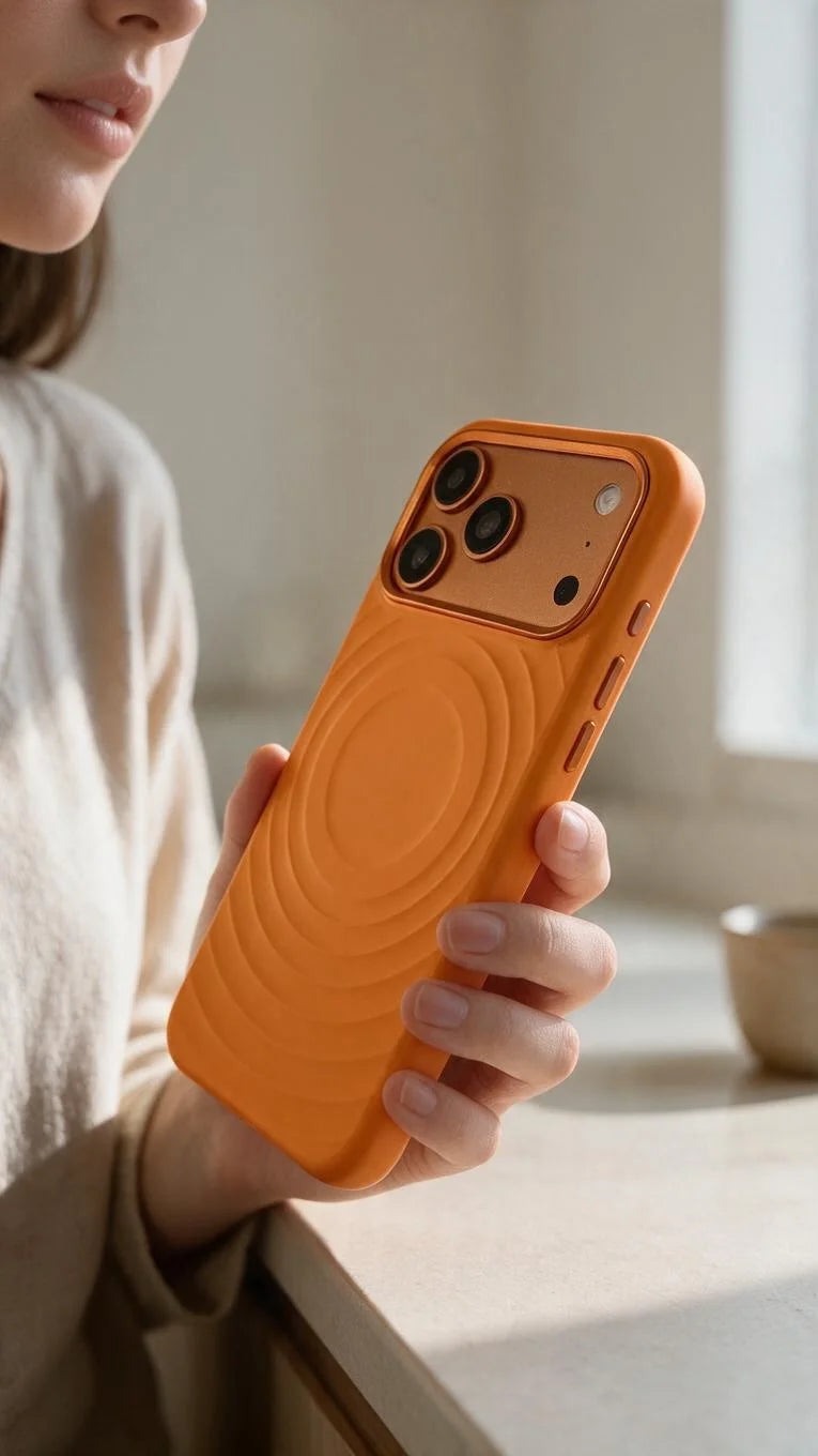 Orange Super Silicon Funda MagSafe de Silicona Premium para iPhone - Funda para iPhone
