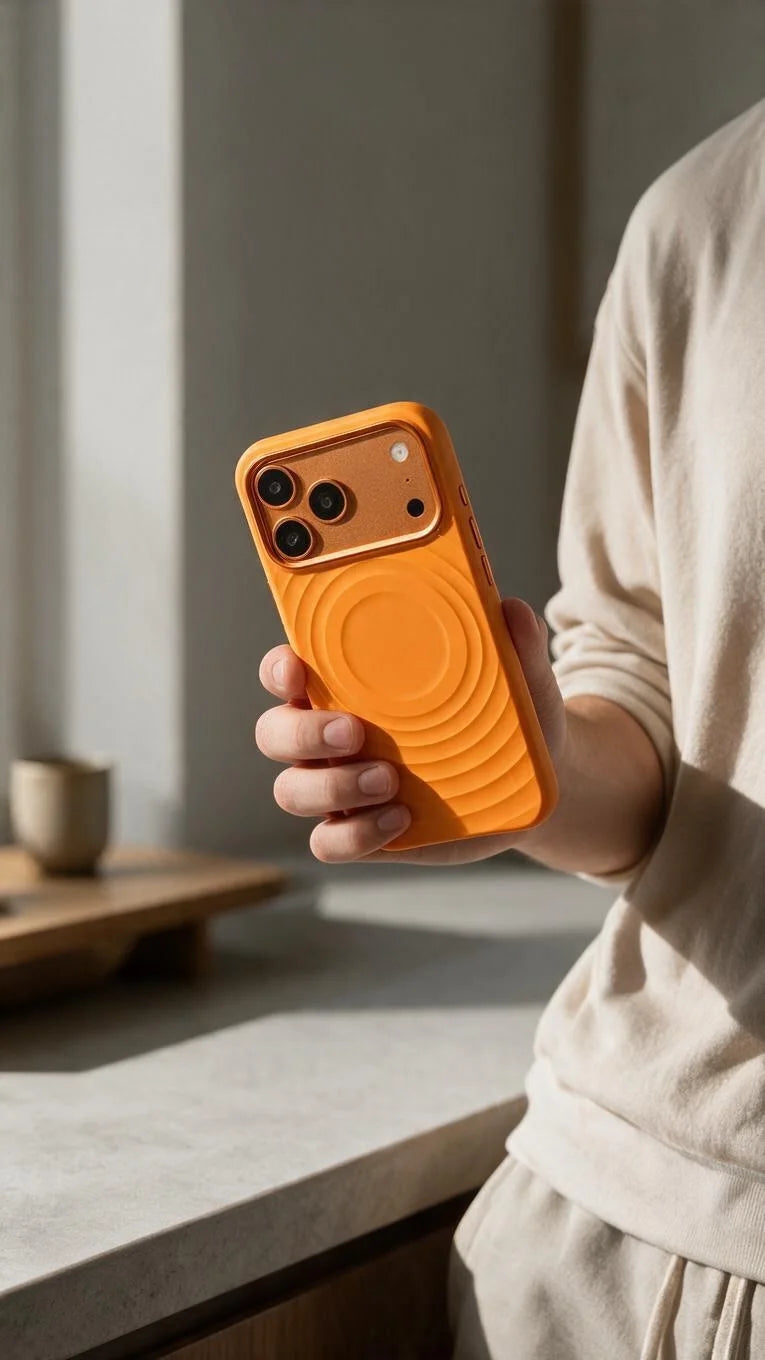 Orange Super Silicon Funda MagSafe de Silicona Premium para iPhone - Funda para iPhone