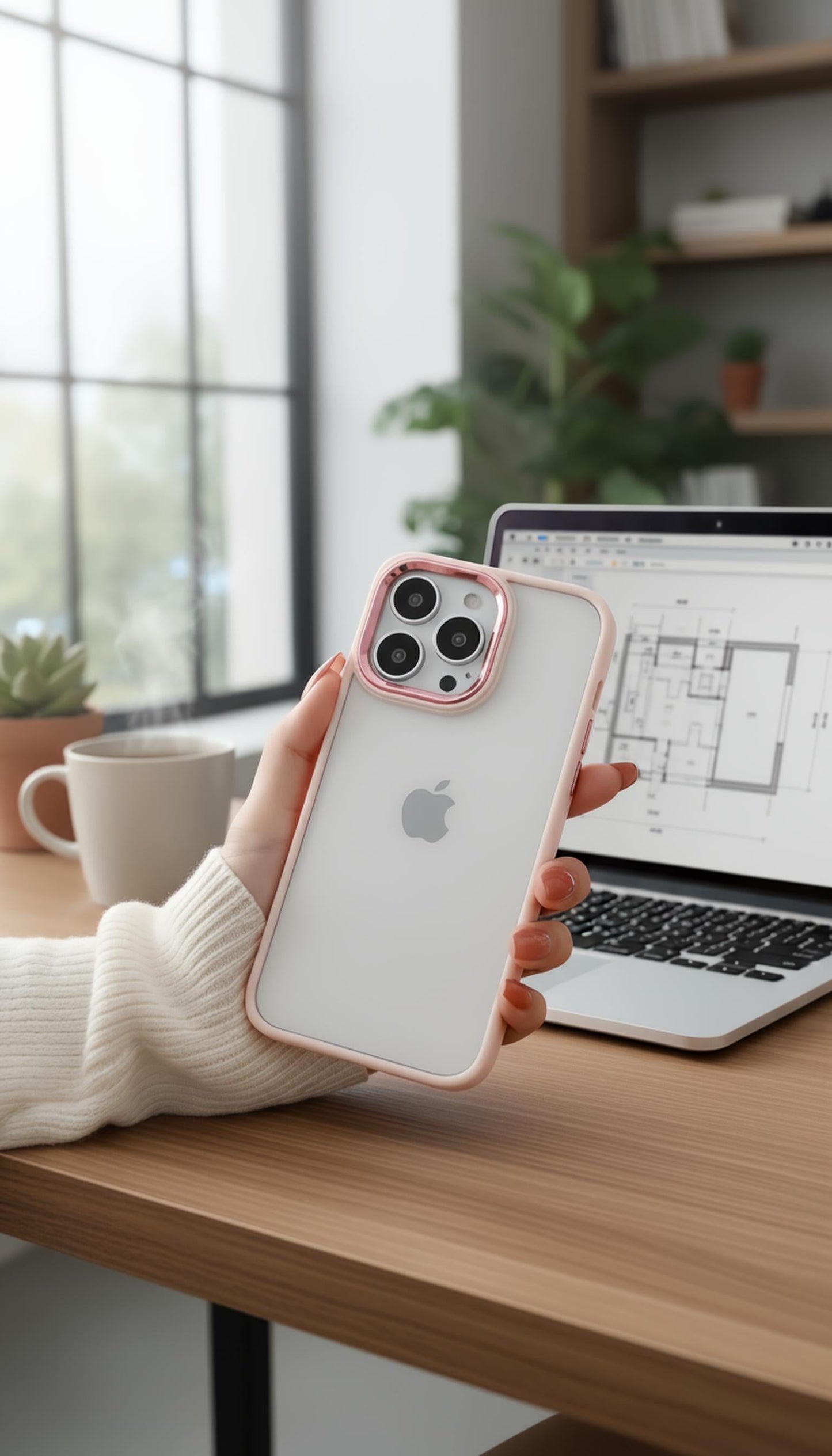 Pink Acrimetal Case | funda con parte trasera transparente y borde de color - Funda para iPhone