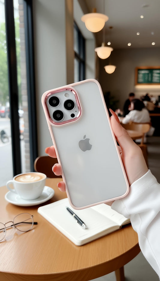 Pink Acrimetal Case | funda con parte trasera transparente y borde de color - Funda para iPhone