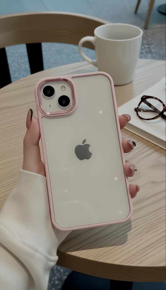 Pink Acrimetal Case | funda con parte trasera transparente y borde de color - Funda para iPhone